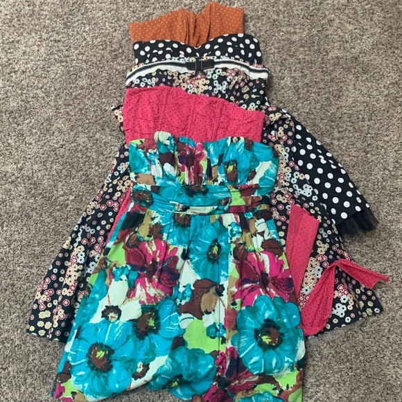 Forever 21 Dresses & Skirts - Lot of 5 strapless mini dress Polk a dot floral